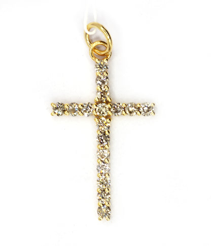 Cross 14k Solid Gold Diamond Pendants