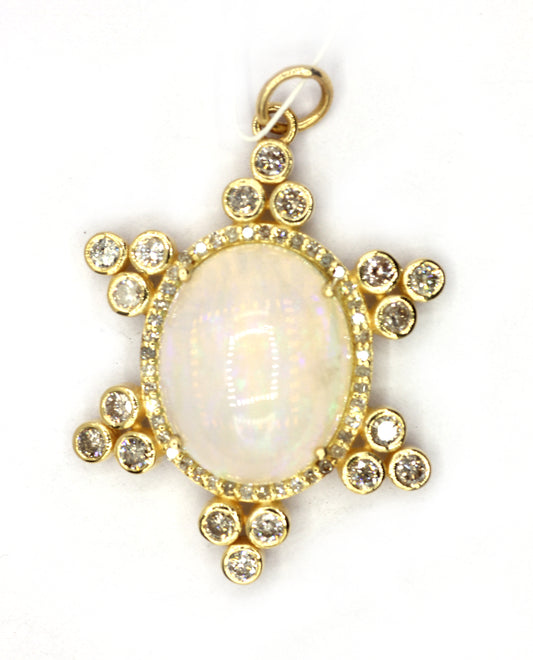 14k Solid Gold Diamond Pendants