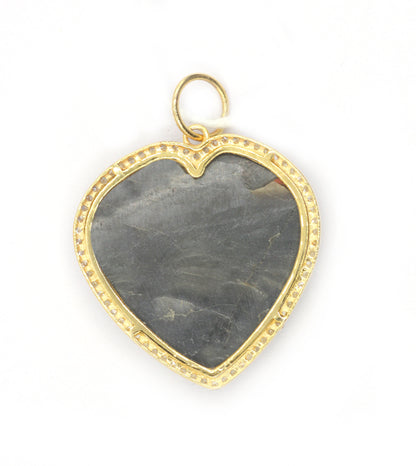 Black Mother of Pearl 14k Solid Gold Diamond Pendants