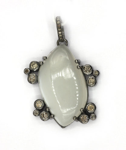 Diamond Silver Pave Diamond Pendant