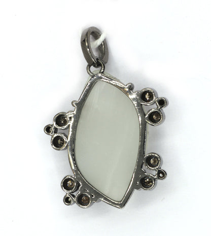 Diamond Silver Pave Diamond Pendant