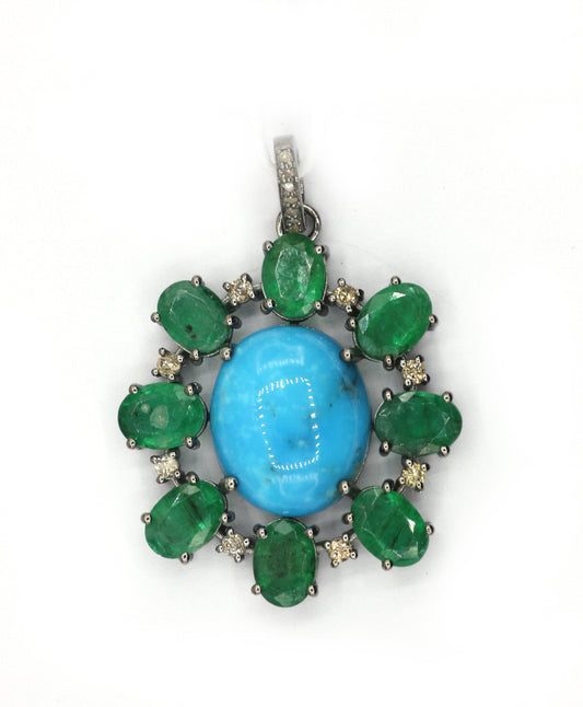 Oval Pave Diamond Pendant