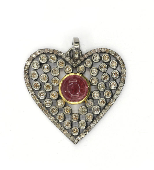 Heart Pave Diamond Pendant