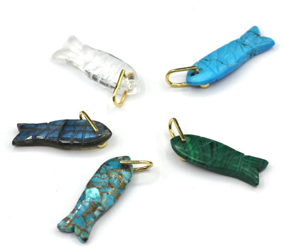 Fish Silver Pave Diamond Pendant