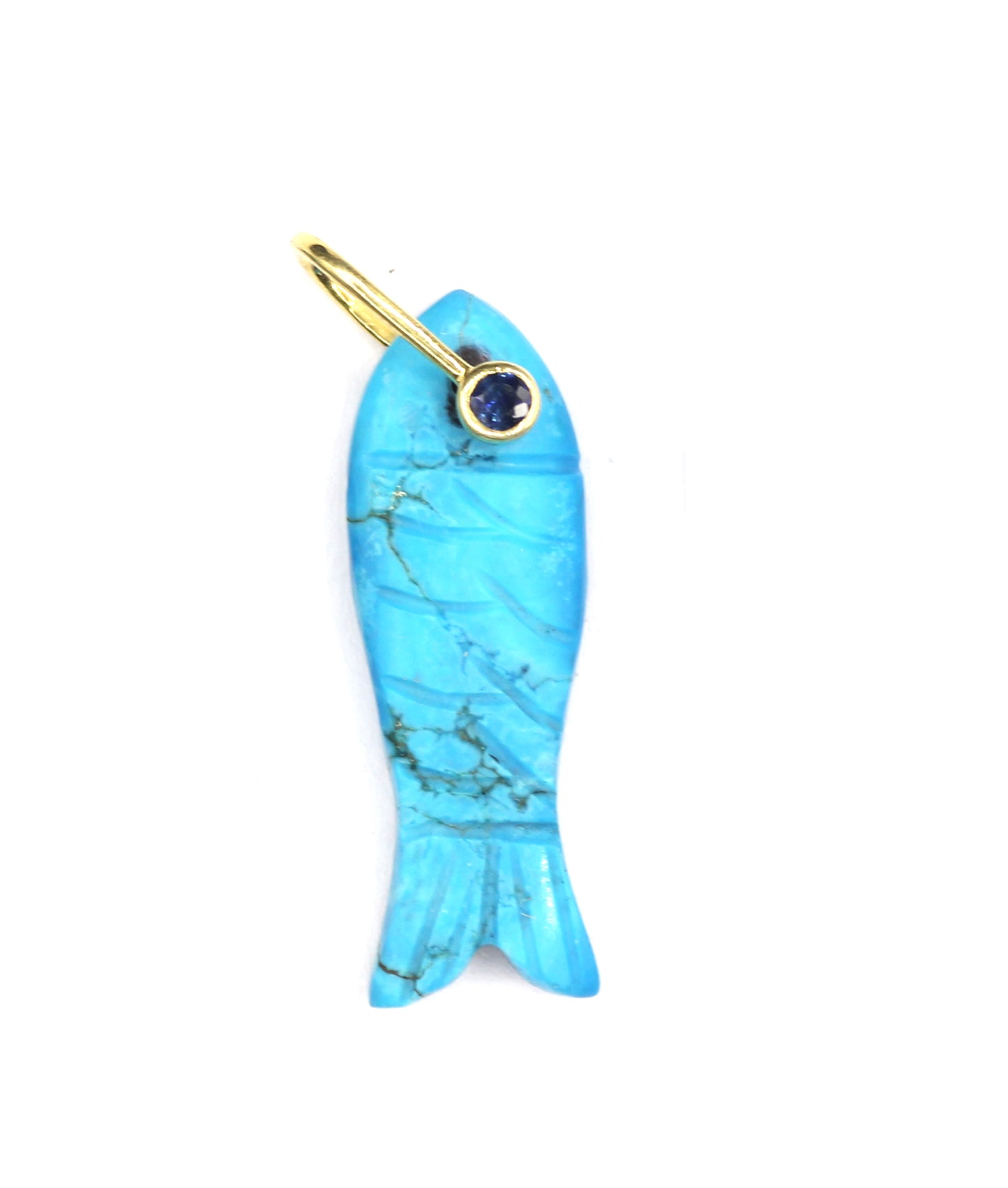 Fish Silver Pave Diamond Pendant