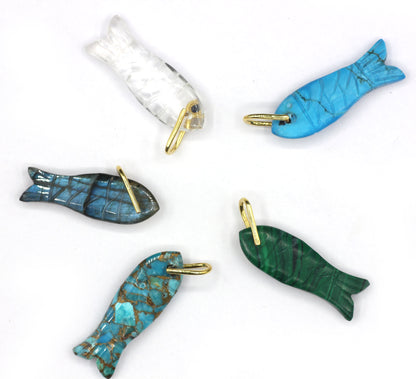 Fish Silver Pave Diamond Pendant