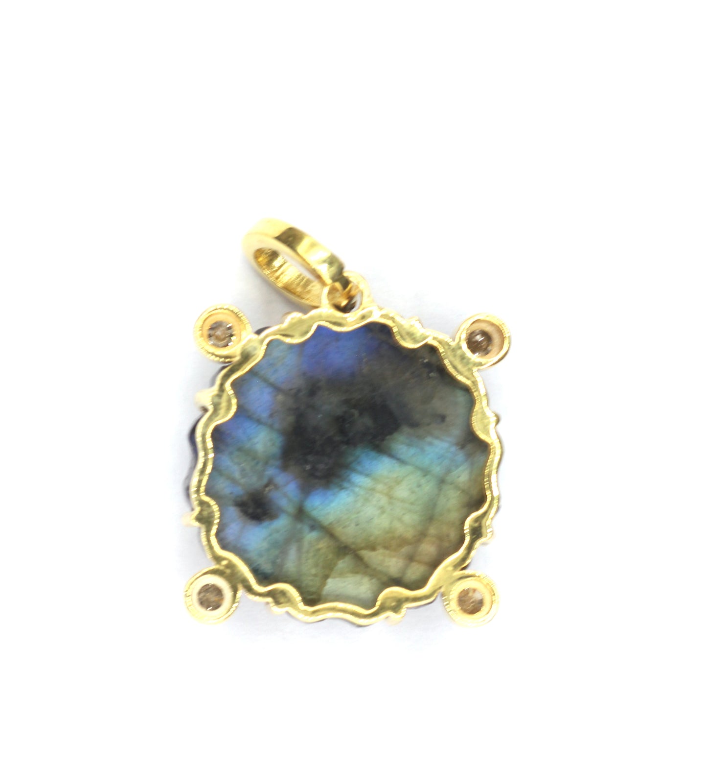 Labradorite Pave Diamond Pendant