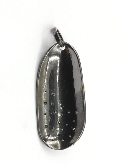 Unshape Silver Pave Diamond Pendant