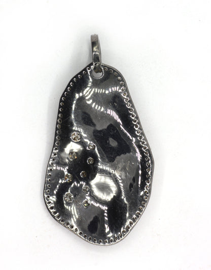 Unshape Silver Pave Diamond Pendant