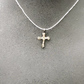 Diamond Cross Diamond Pendant, Pave Diamond Pendant, Cross Necklace, Approx 19 x 12mm. Sterling Silver