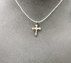 Diamond Cross Diamond Pendant, Pave Diamond Pendant, Cross Necklace, Approx 19 x 12mm. Sterling Silver