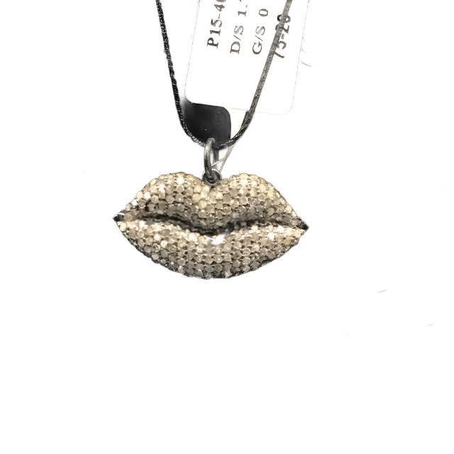 Lip Shape Diamond Pendant