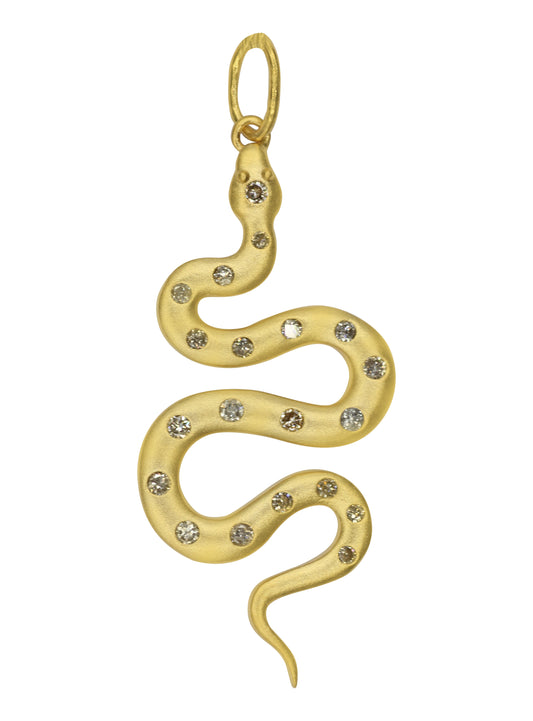 Snake 14k Solid Gold Diamond Pendants.