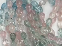 Aquamarine Faceted Tear Drop Long Drill, Size 9x6 mm