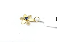 Flower 14k Solid Gold Diamond Pendants
