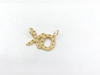 XO Shape 14k Solid Gold Diamond Pendants