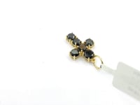 Cross 14k Solid Gold Black Diamond Pendants