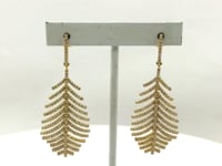 Leaf 14k Solid Gold Diamond Earring