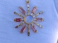 Sunburst 14k Solid Gold Diamond Pendants