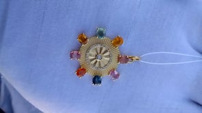 Round 14k Solid Gold Diamond Pendants.