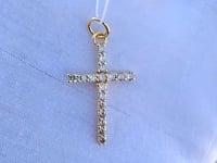 Cross 14k Solid Gold Diamond Pendants