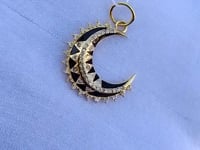Moon 14k Solid Gold Diamond Pendants