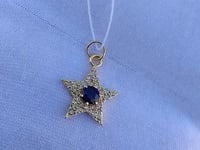 Star 14k Solid Gold Diamond Pendants
