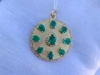 Round 14k Solid Gold Diamond Pendants