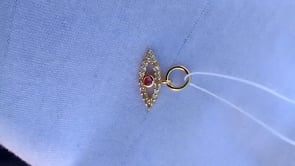 Evil Eye 14k Solid Gold Diamond Pendants