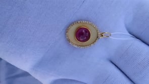 Oval 14k Solid Gold Diamond Pendants
