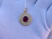 Round 14k Solid Gold Diamond Pendants
