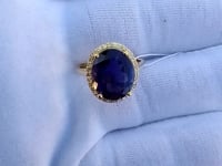 Iolite 14k Solid Gold Diamond Rings.