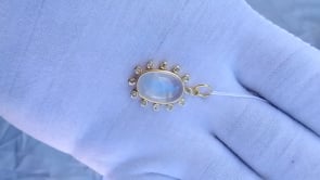 Oval 14k Solid Gold Diamond Pendants