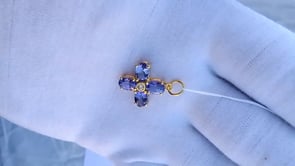 Flower 14k Solid Gold Diamond Pendants