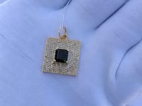 Square 14k Solid Gold Diamond Pendants