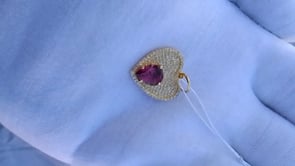 Heart 14k Solid Gold Diamond Pendants