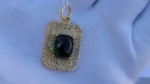 Rectangle 14k Solid Gold Diamond Pendants