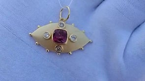 Evil Eye 14k Solid Gold Diamond Pendants
