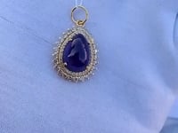 Pear 14k Solid Gold Diamond Pendants
