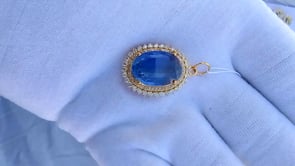 Oval 14k Solid Gold Diamond Pendants