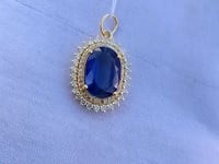 Oval 14k Solid Gold Diamond Pendants