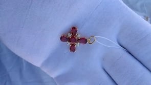 Cross 14k Solid Gold Diamond Pendants