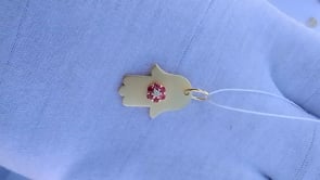 Hamsa Hand 14k Solid Gold Diamond Pendants
