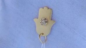 Hamsa Hand 14k Solid Gold Diamond Pendants