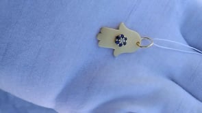 Hamsa Hand 14k Solid Gold Diamond Pendants