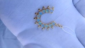 Horse Shoe 14k Solid Gold Diamond Pendants.