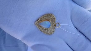 Heart 14k Solid Gold Diamond Pendants