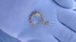 Pear 14k Solid Gold Diamond Pendants