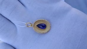 Oval 14k Solid Gold Diamond Pendants