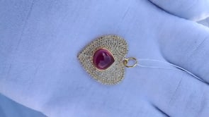 Heart 14k Solid Gold Diamond Pendants